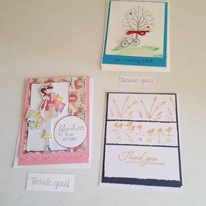 Set of 3 Handmade "Thank You" Cards